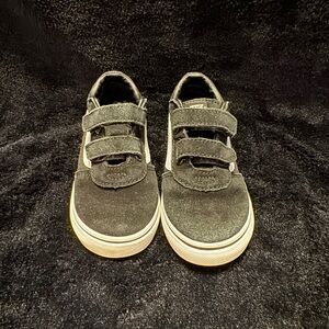 Vans Black Sneakers with Velcro Straps and White Soles